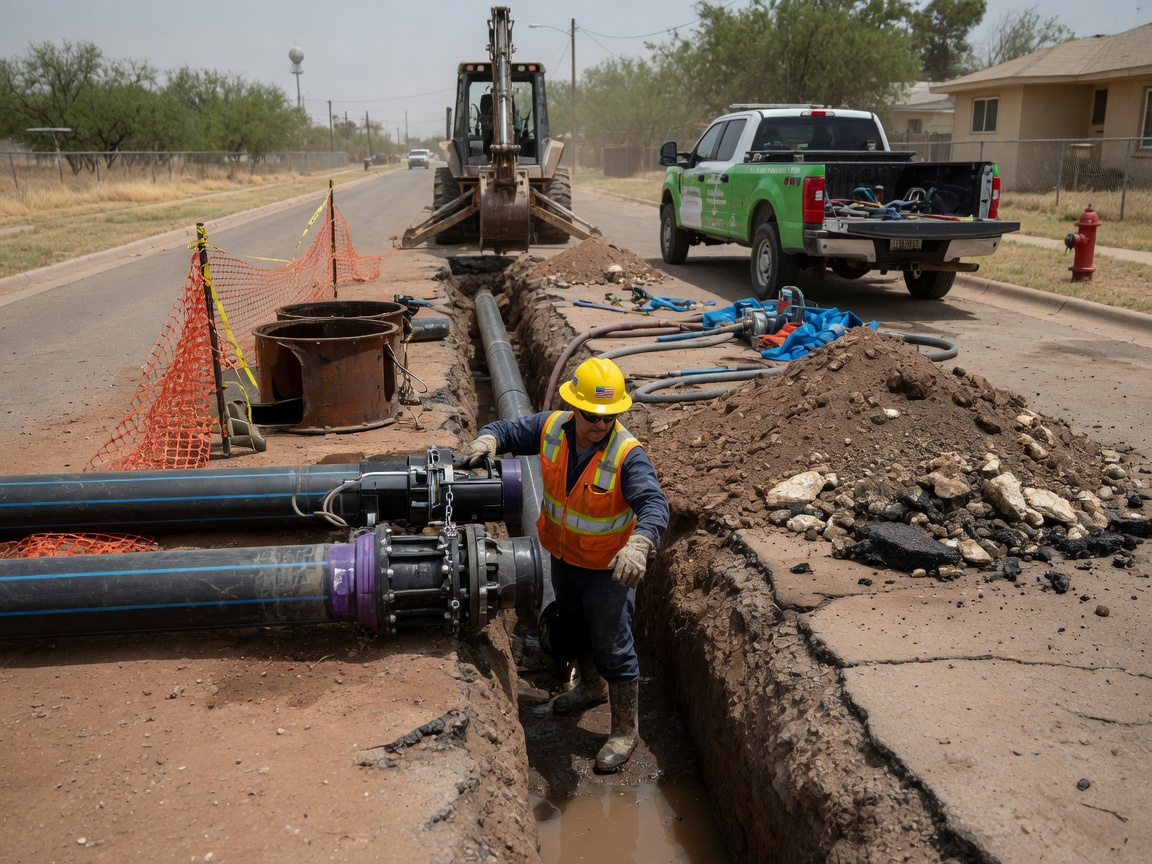 Main Water Line Replacement in Odessa, TX